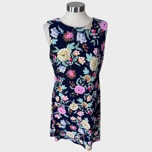Tommy Hilfiger Size 10 Sleeveless Blue Pink Purple Yellow Floral Dress